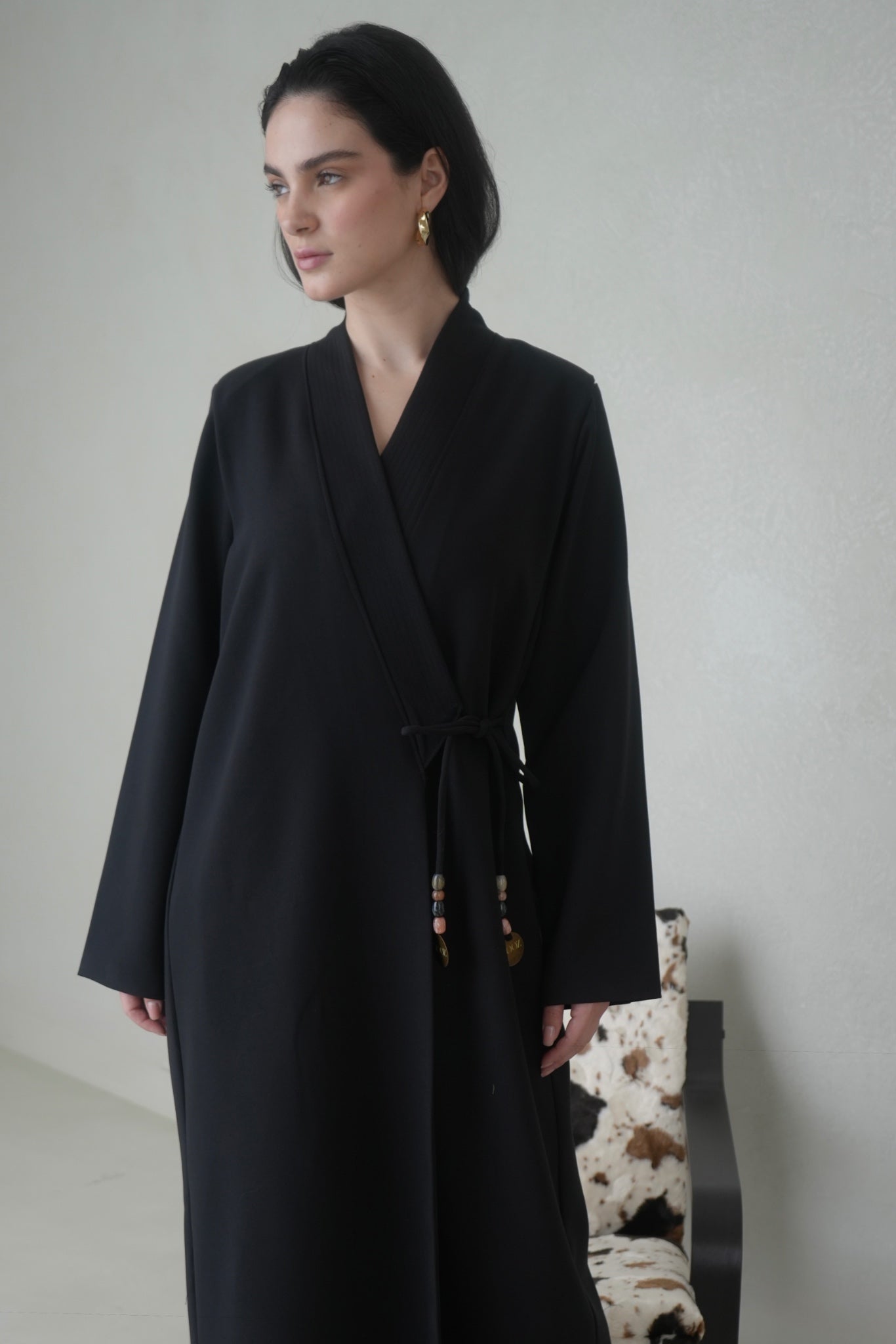 Black coins abaya
