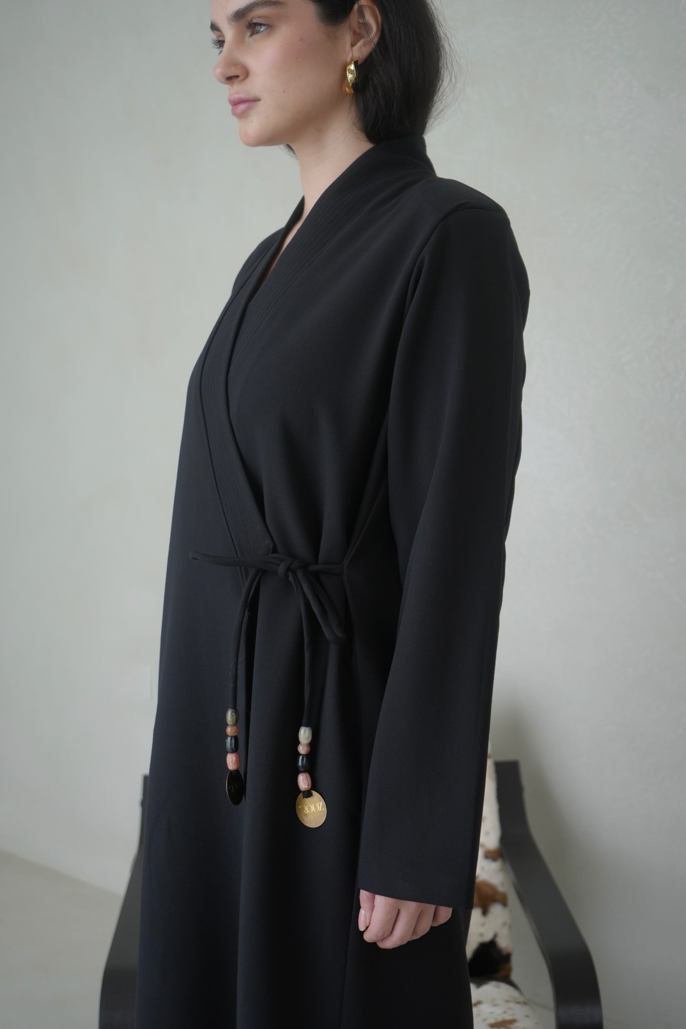 Black coins abaya