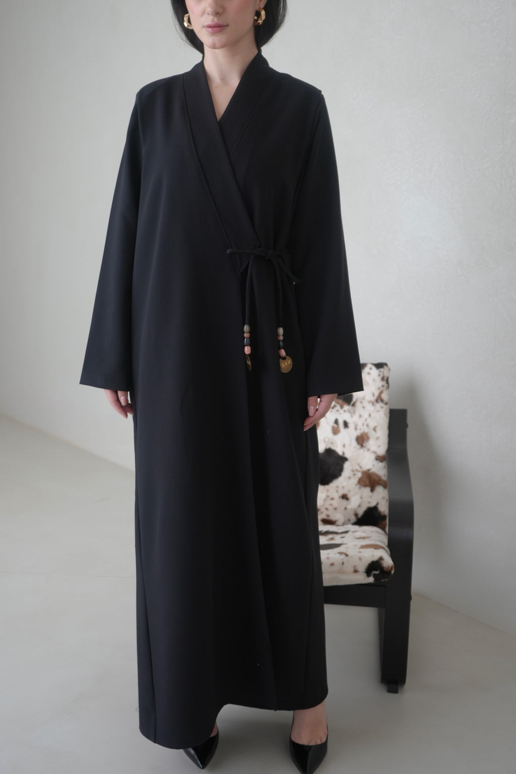 Black coins abaya