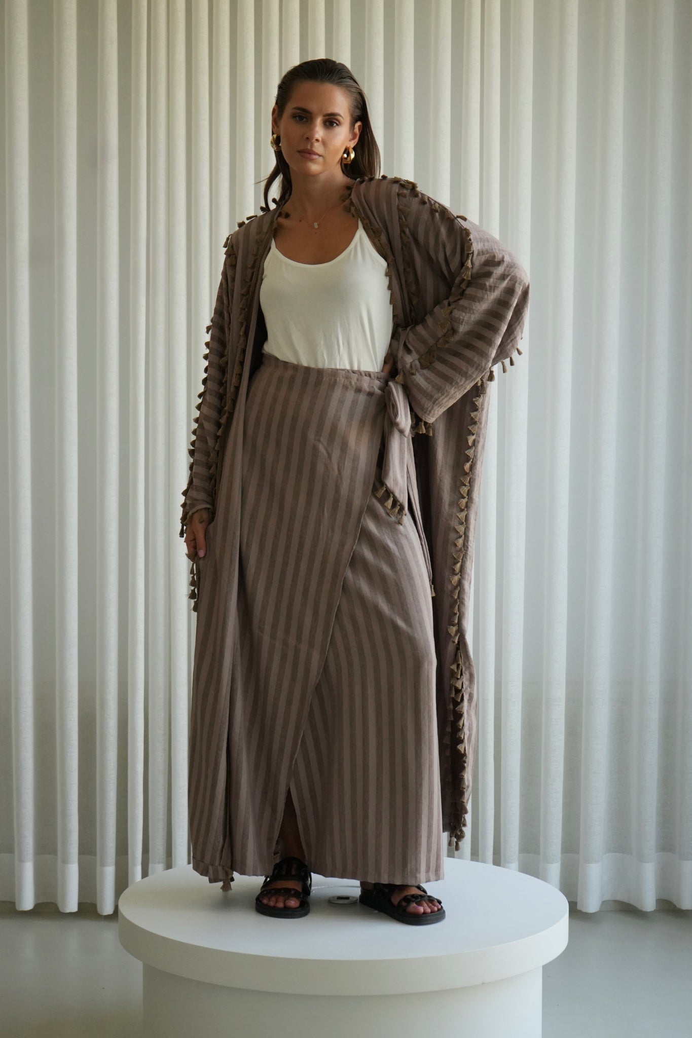 Beige summer fringe